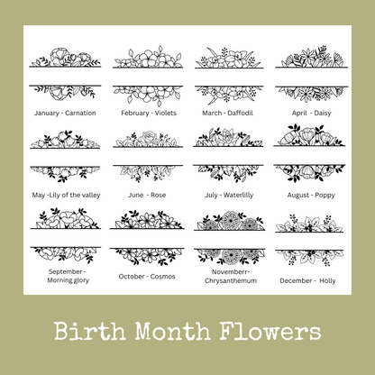 Birth Flower Personalised Name Flag (Large)