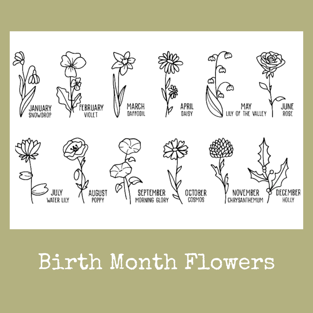 Birth Flower Personalised Name Flag (Large)