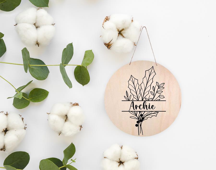 Personalised Birth Flower Wood Plaque