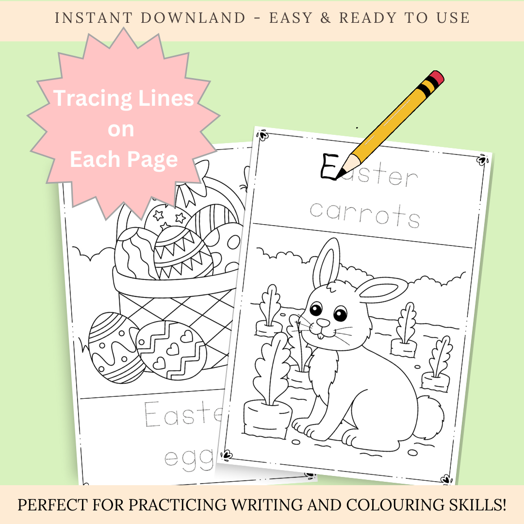 Easter Colouring In and Tracing Pages