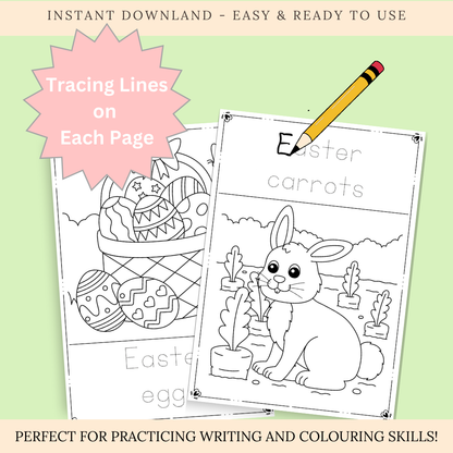 Easter Colouring In and Tracing Pages