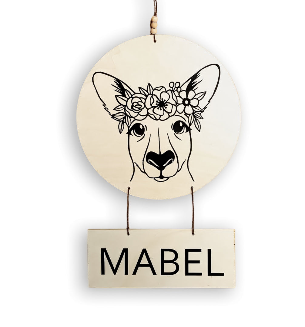 Personalised Australian Animal Name Plaque - Kangaroo