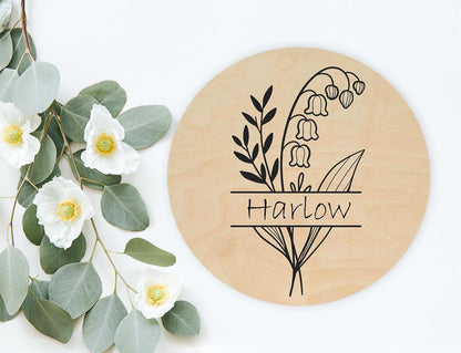 Personalised Birth Flower Wood Plaque