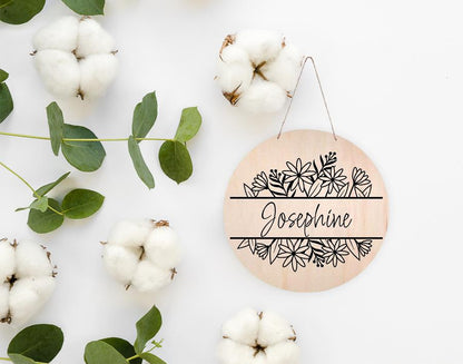 Personalised Birth Flower Wood Plaque