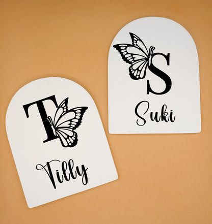 Personalised Ceramic Butterfly Name Plaque