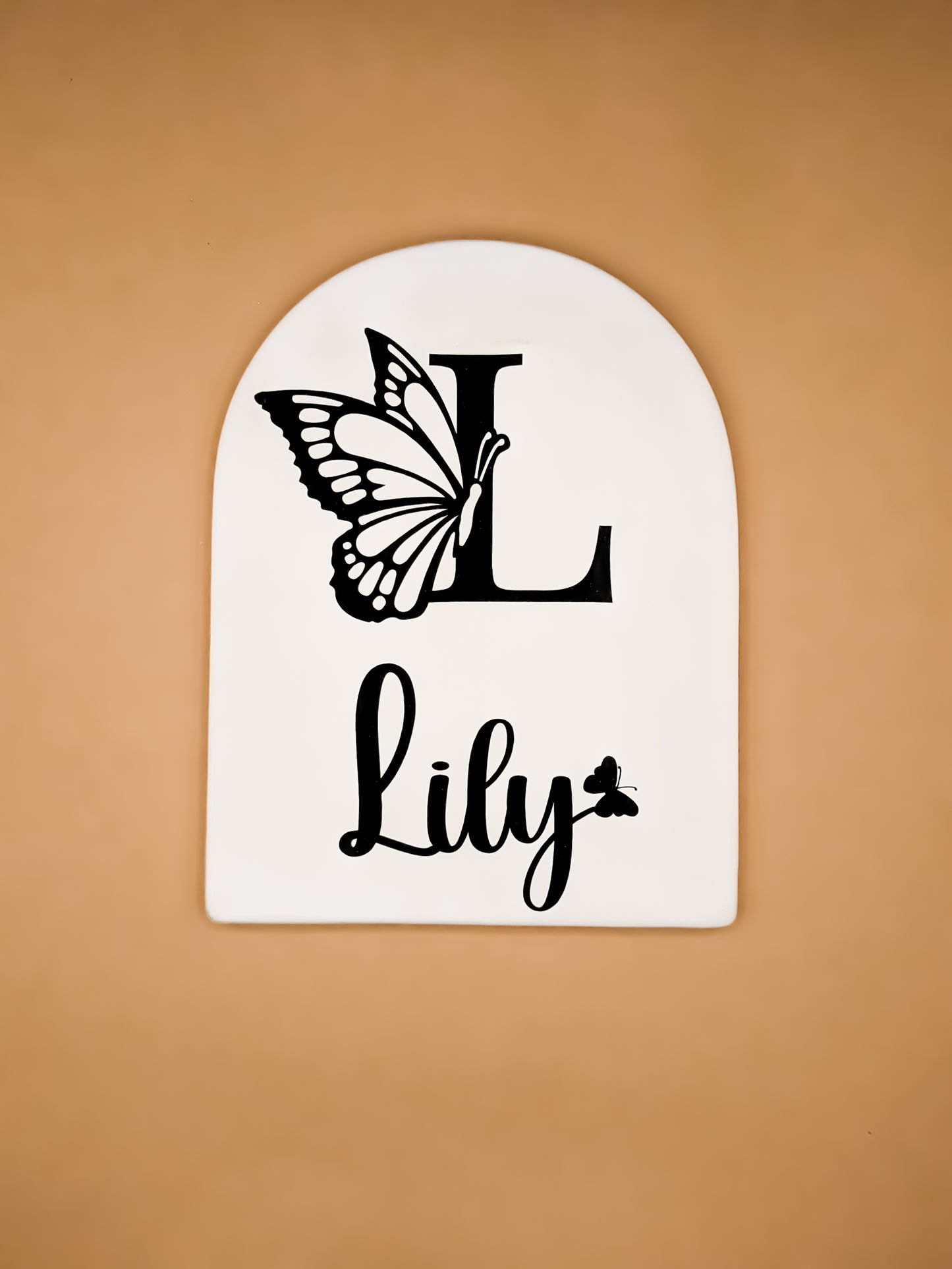 Personalised Ceramic Butterfly Name Plaque