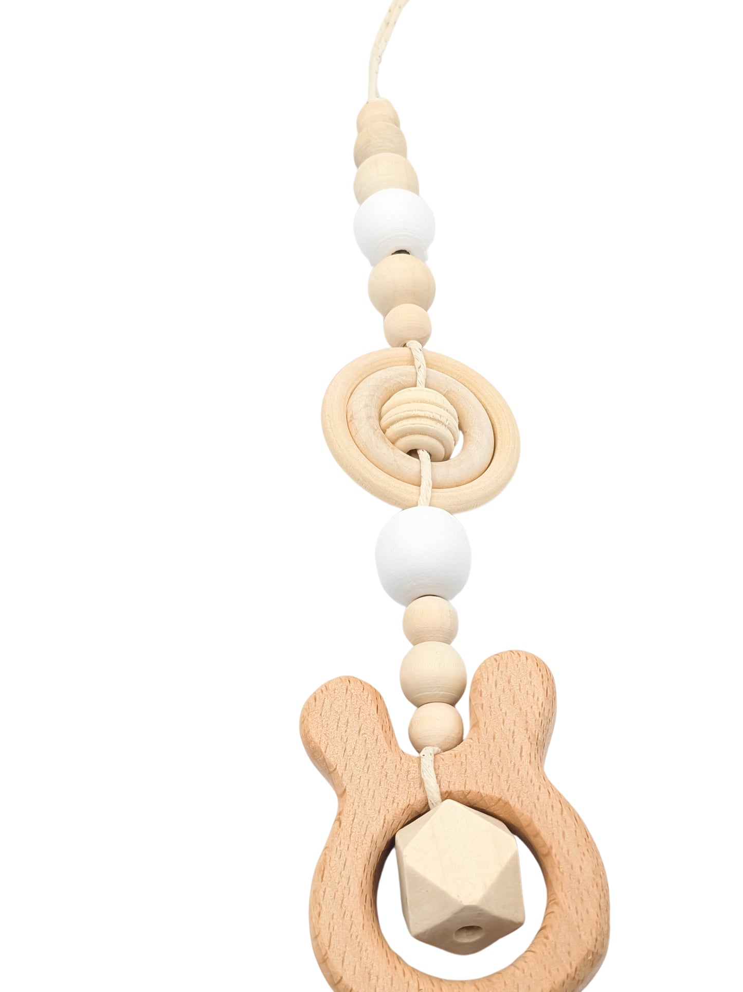 Handcrafted Wooden Animal Play Gym Toys with Macrame Accents