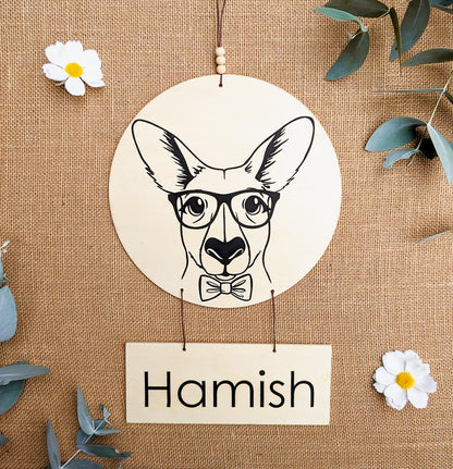 Personalised Australian Animal Name Plaque - Kangaroo