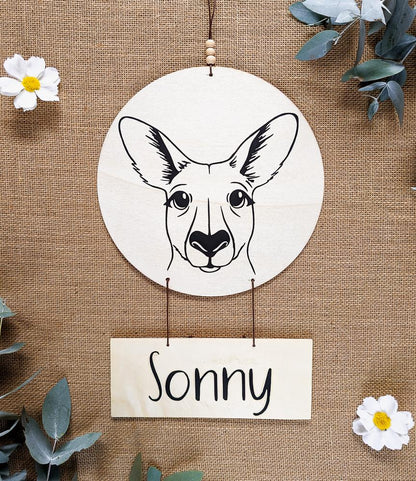 Personalised Australian Animal Name Plaque - Kangaroo