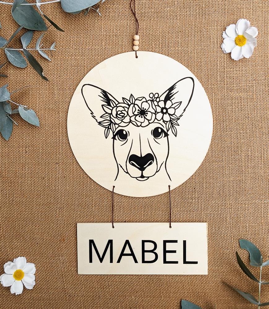 Personalised Australian Animal Name Plaque - Kangaroo