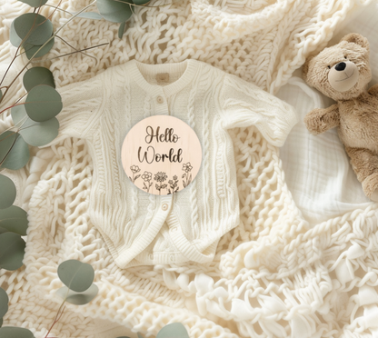 Wooden Wildflower Baby Milestone Discs