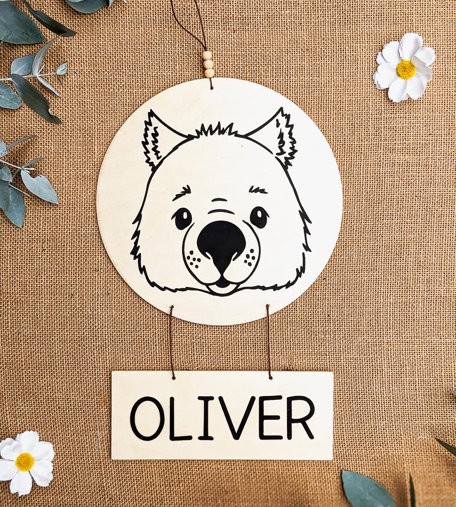 Personalised Australian Animal Name Plaque - Wombat