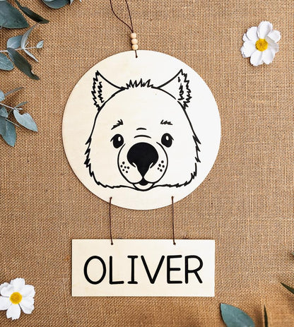 Personalised Australian Animal Name Plaque - Wombat