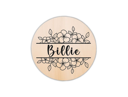 Personalised Birth Flower Wood Plaque