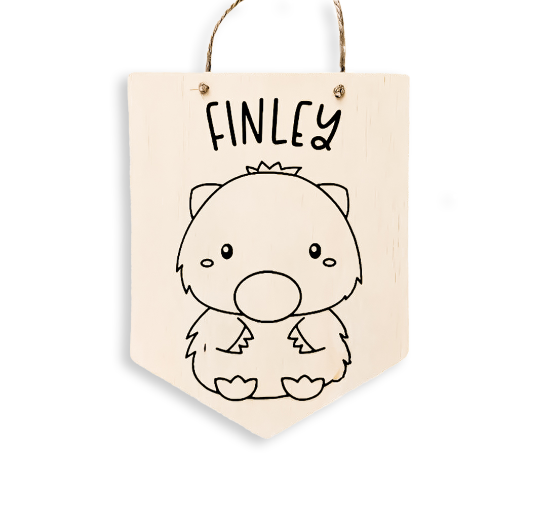 Personalised Australian Animal Sign - Wombat